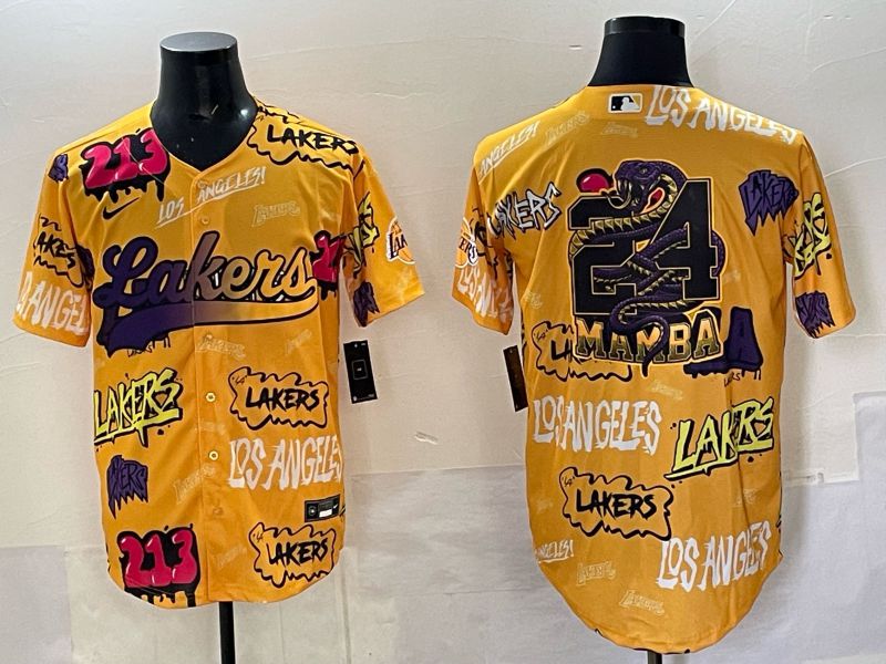 Men 2025 Los Angeles Lakers Blank Yellow NBA Nike jersey 04->->NBA Jersey